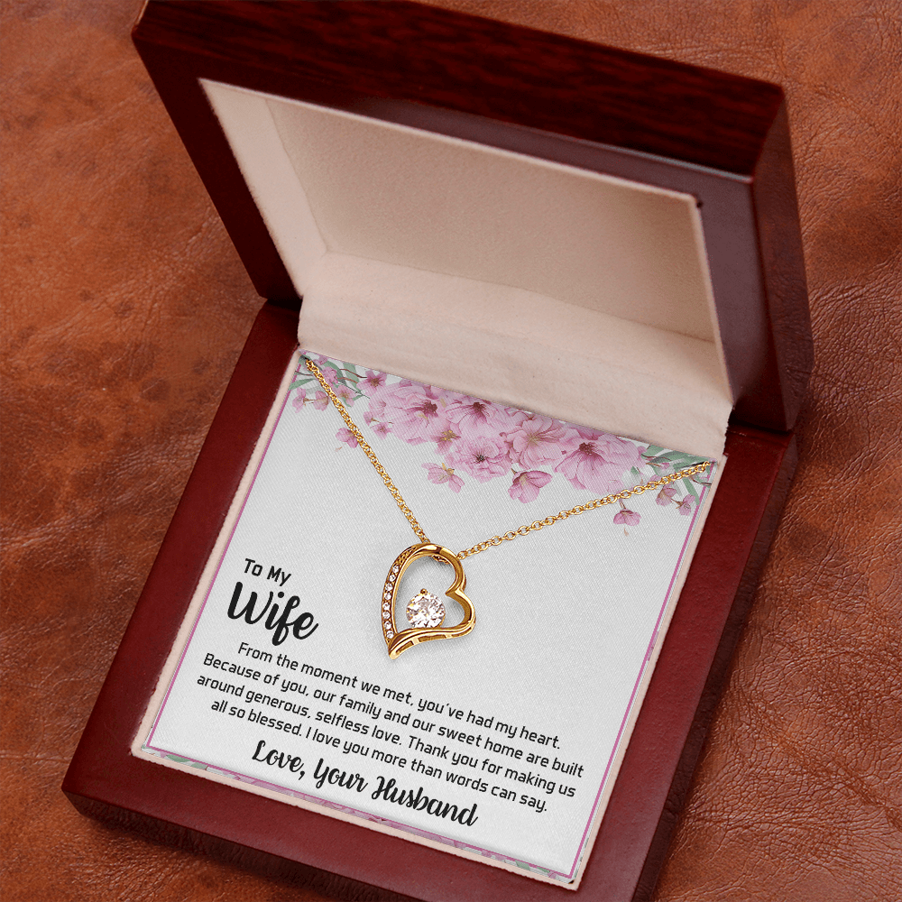 To My Wife - My Heart-Forever love  Necklace- A Blessed Home