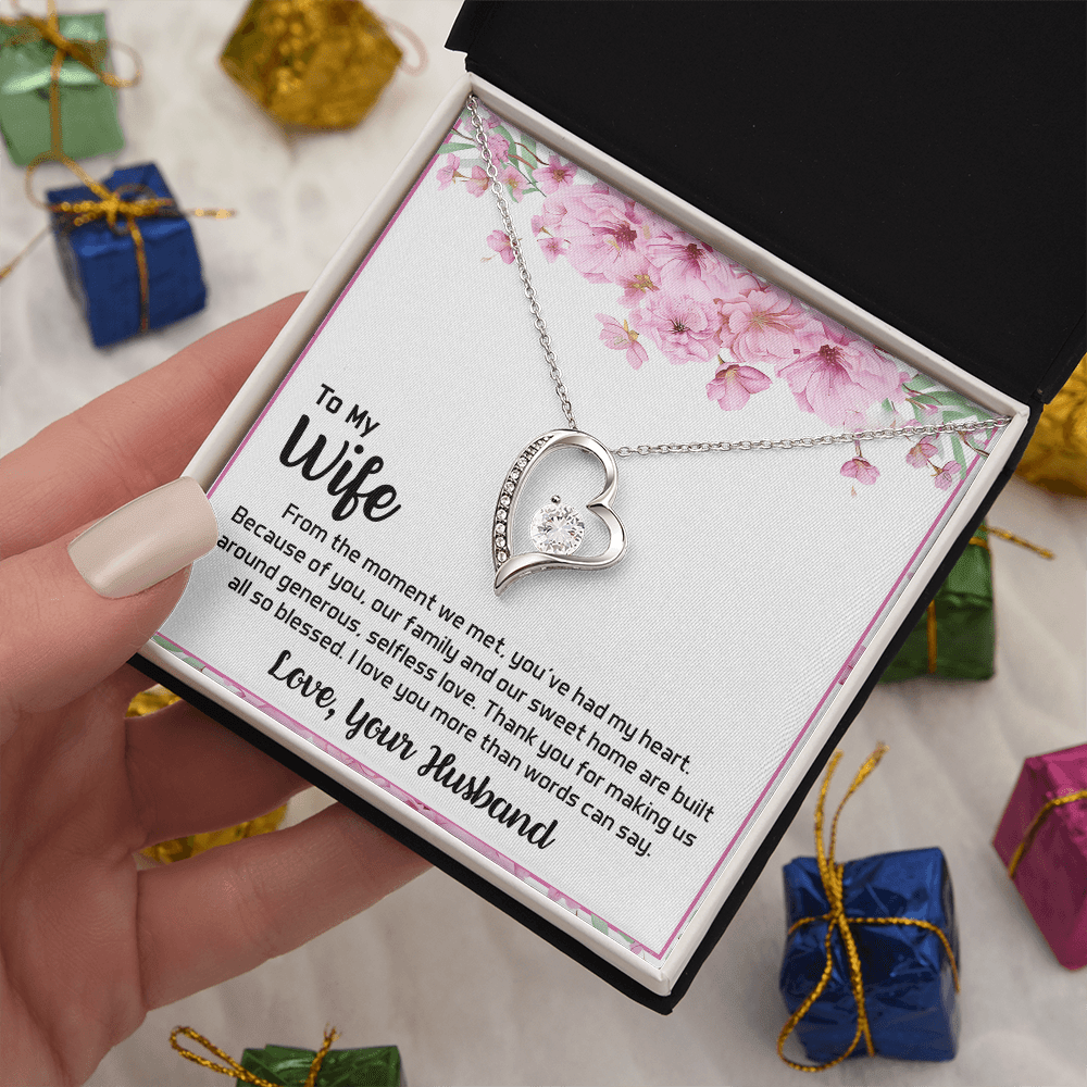 To My Wife - My Heart-Forever love  Necklace- A Blessed Home