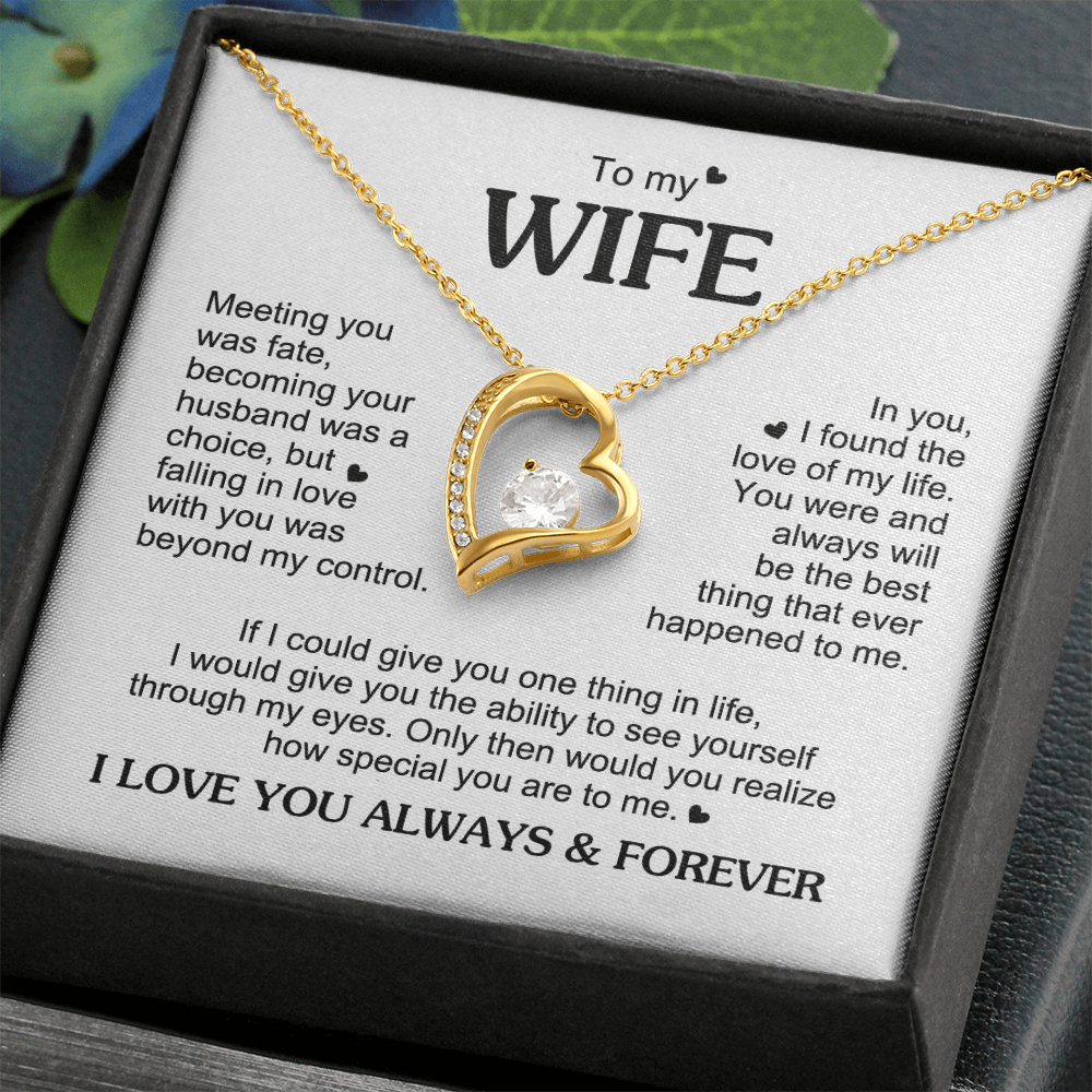 To My Wife Romantic Gift - Foreve Love Neacklace - "Meeting You Was Fate"