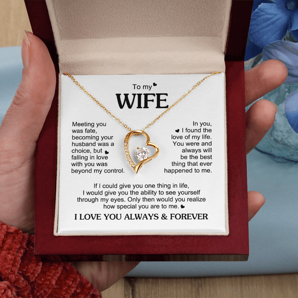 To My Wife Romantic Gift - Foreve Love Neacklace - "Meeting You Was Fate"