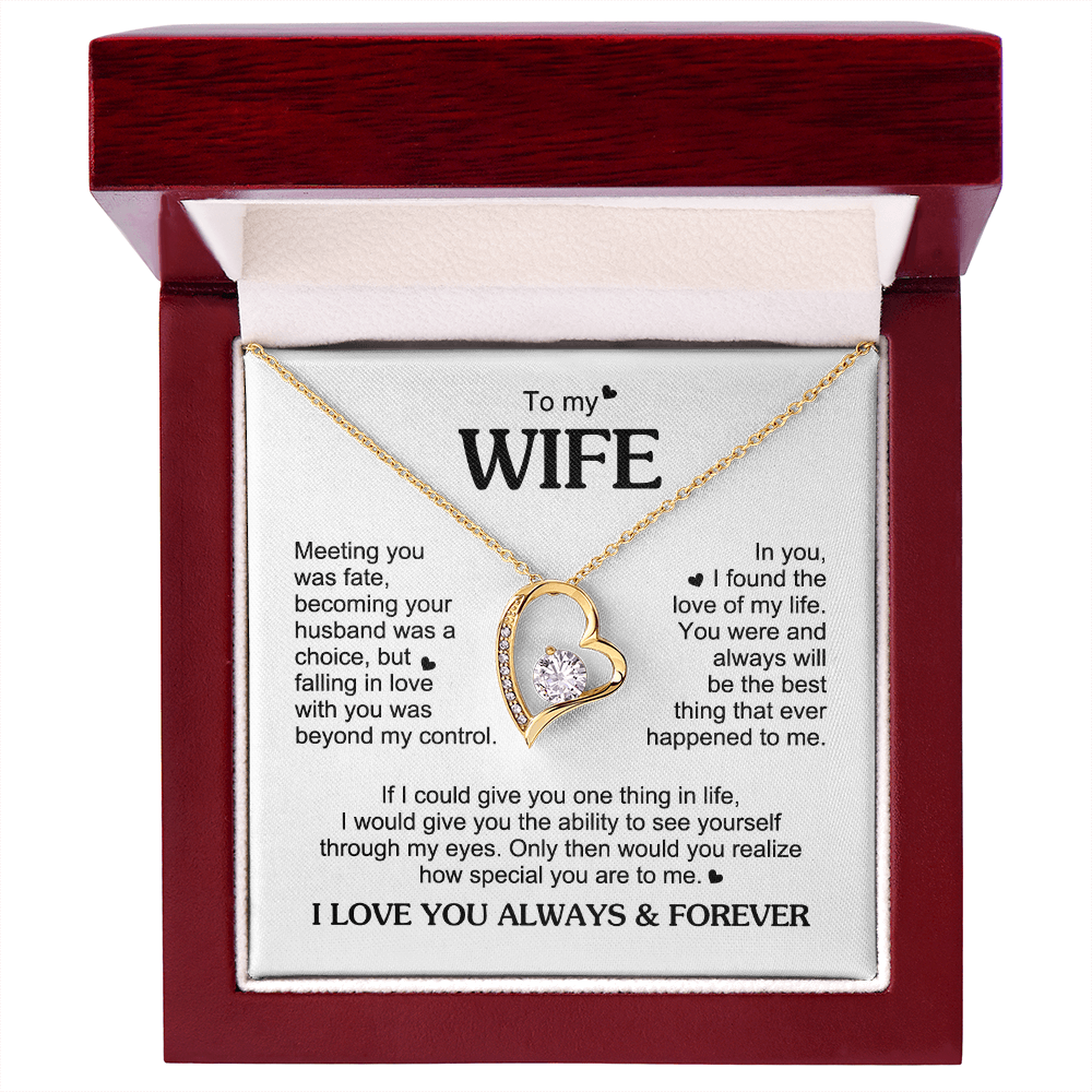To My Wife Romantic Gift - Foreve Love Neacklace - "Meeting You Was Fate"