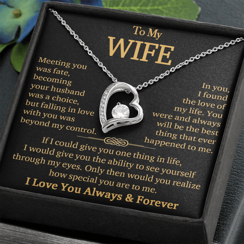 To My Wife"Always & Forever" -Forever Love Necklace-"See Yourself Through My Eyes"