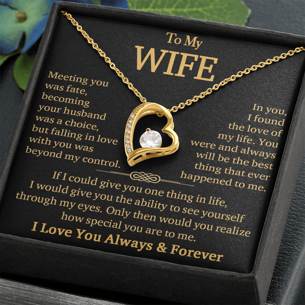 To My Wife"Always & Forever" -Forever Love Necklace-"See Yourself Through My Eyes"