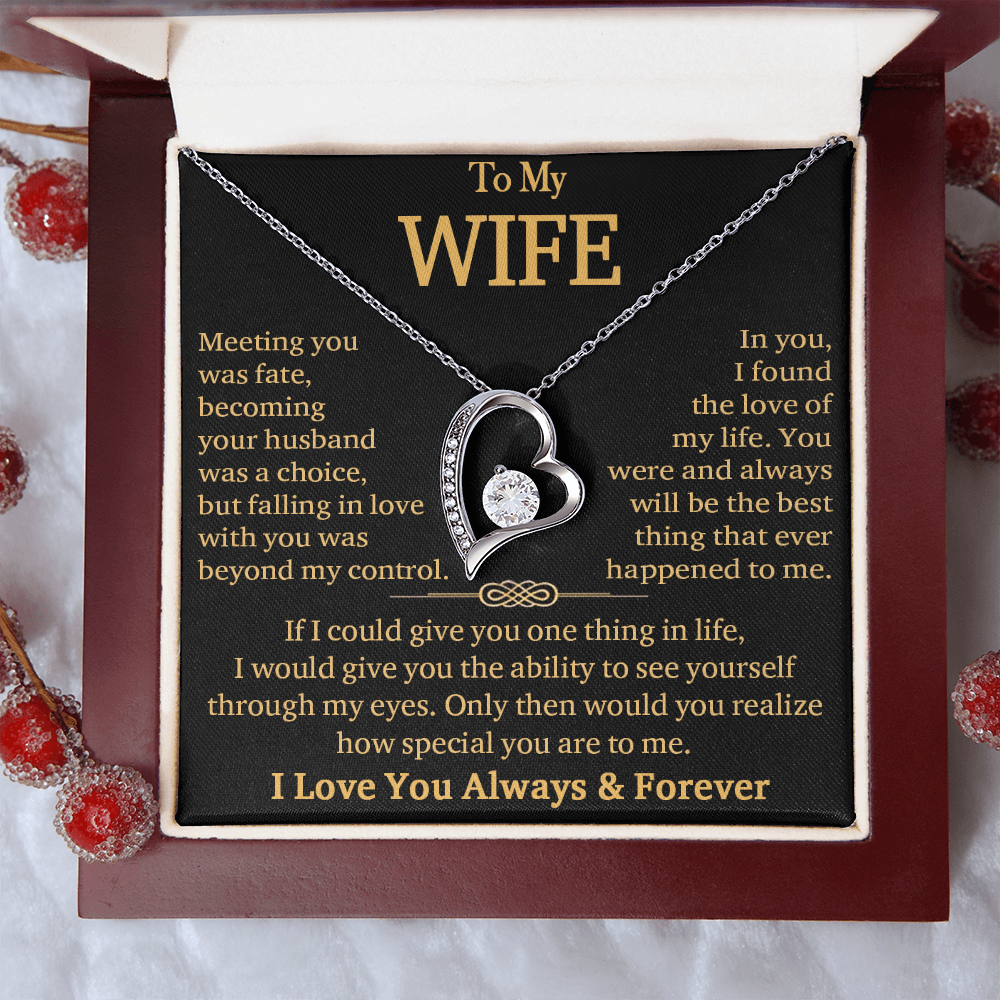 To My Wife"Always & Forever" -Forever Love Necklace-"See Yourself Through My Eyes"