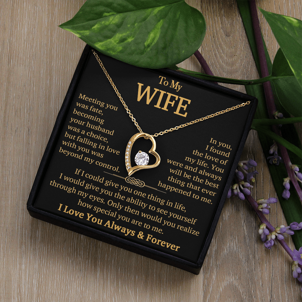 To My Wife"Always & Forever" -Forever Love Necklace-"See Yourself Through My Eyes"