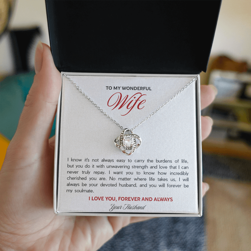 To My Wonderful Wife - The Love Knot Necklace