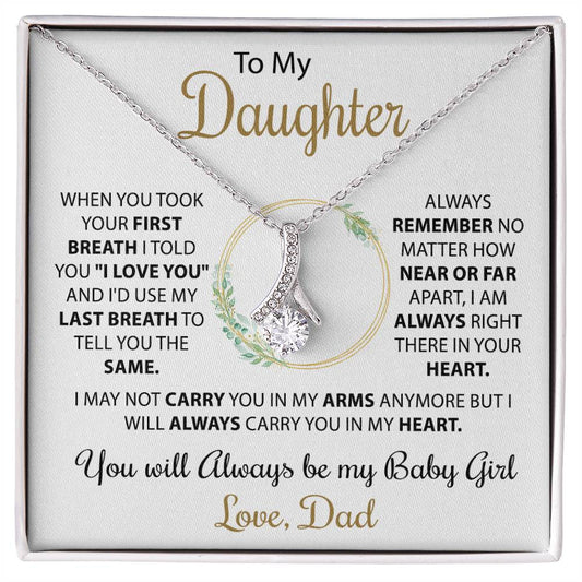 To My Daughter - Love Heart Necklace, from Dad