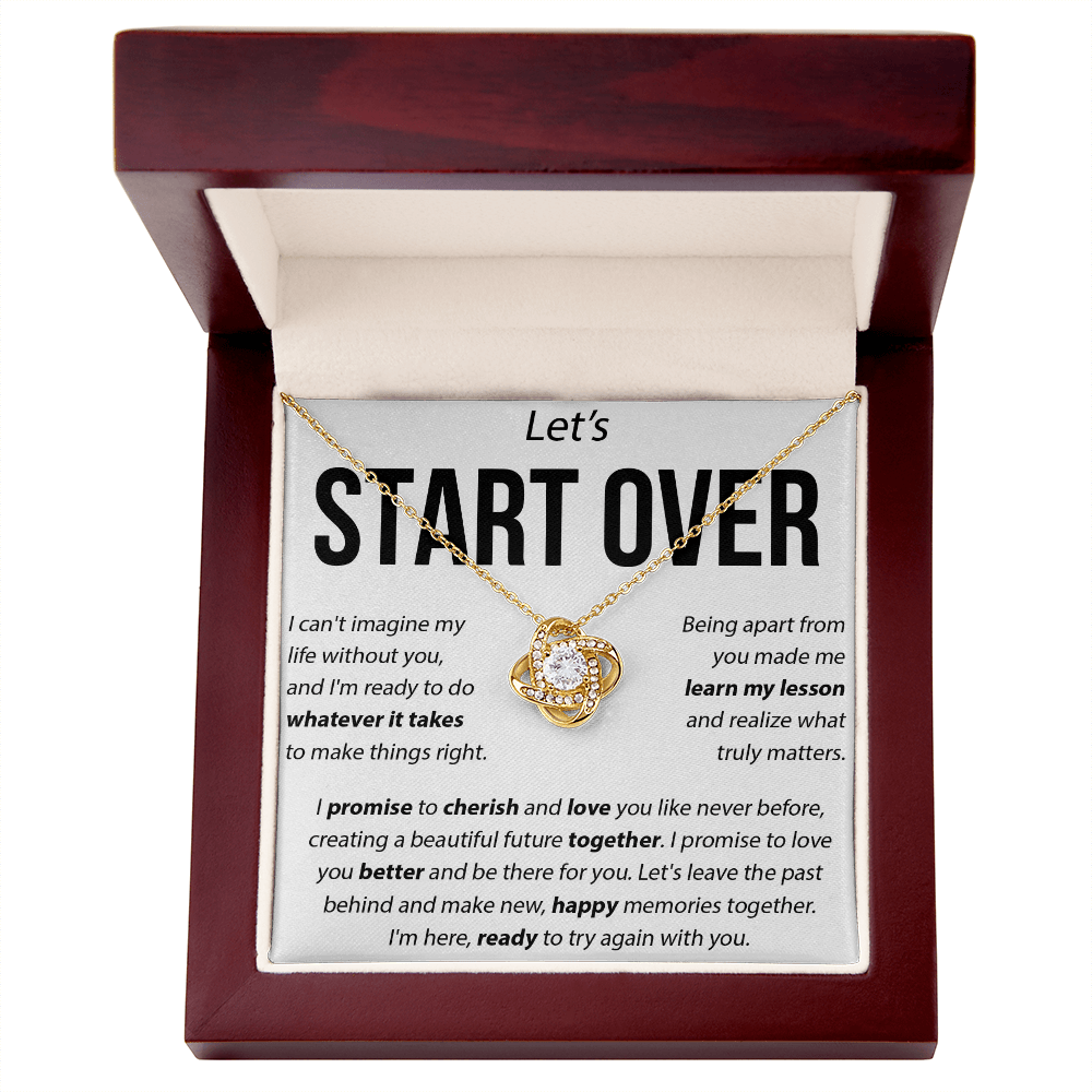 "Whatever It Takes" Relationship Repair Gift - love knot neacklace - "Let's Start Over"