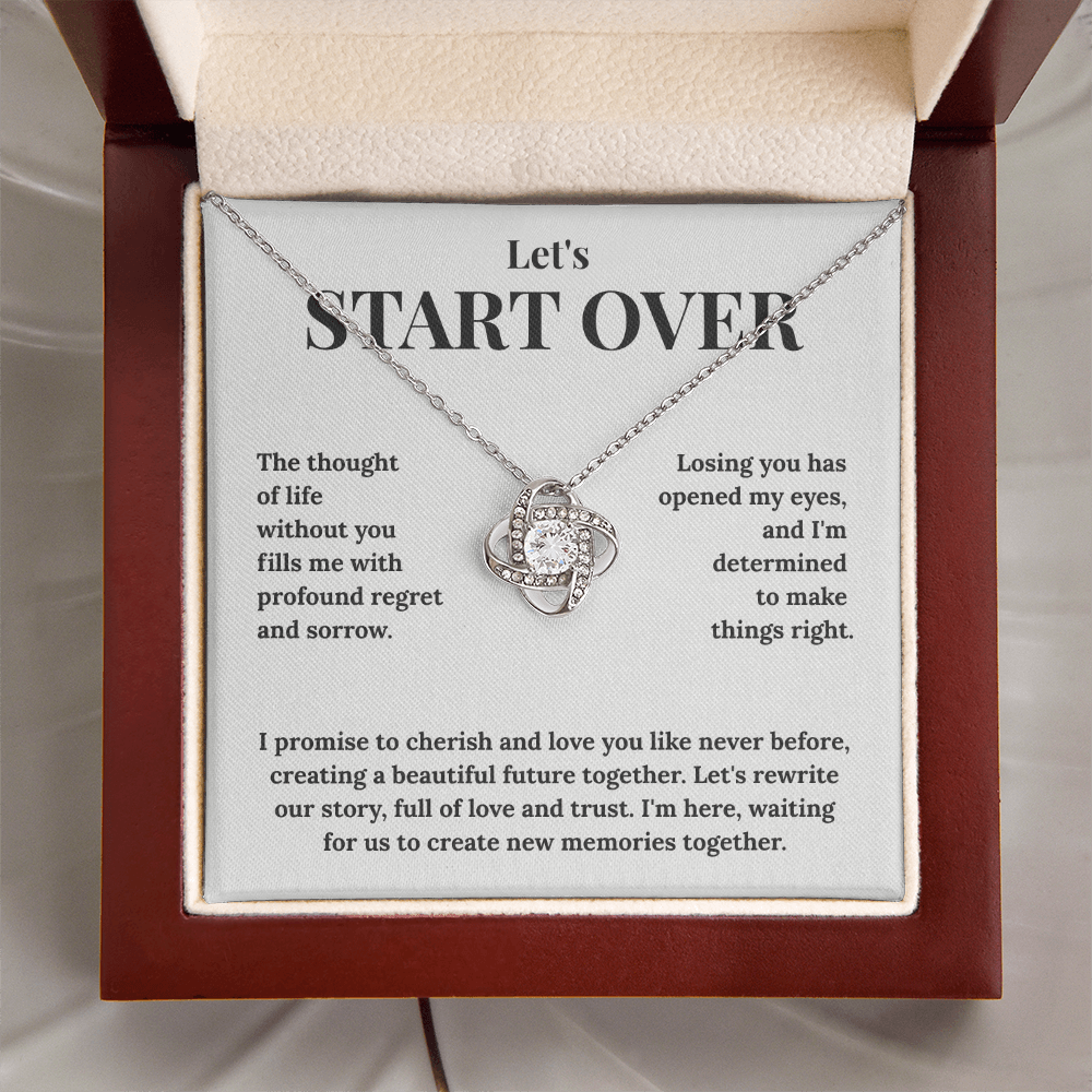 "Win Her Back" Love Knot Necklace - Romantic Reconciliation Gift for Wife or Girlfriend