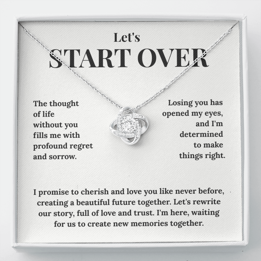 "Win Her Back" Love Knot Necklace - Romantic Reconciliation Gift for Wife or Girlfriend