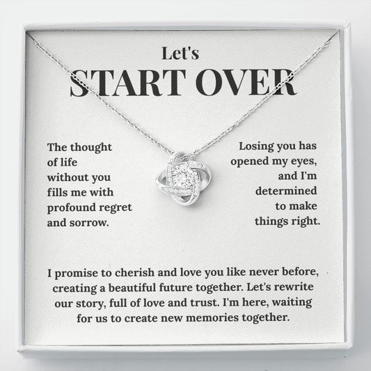 "Win Her Back" Love Knot Necklace - Romantic Reconciliation Gift for Wife or Girlfriend