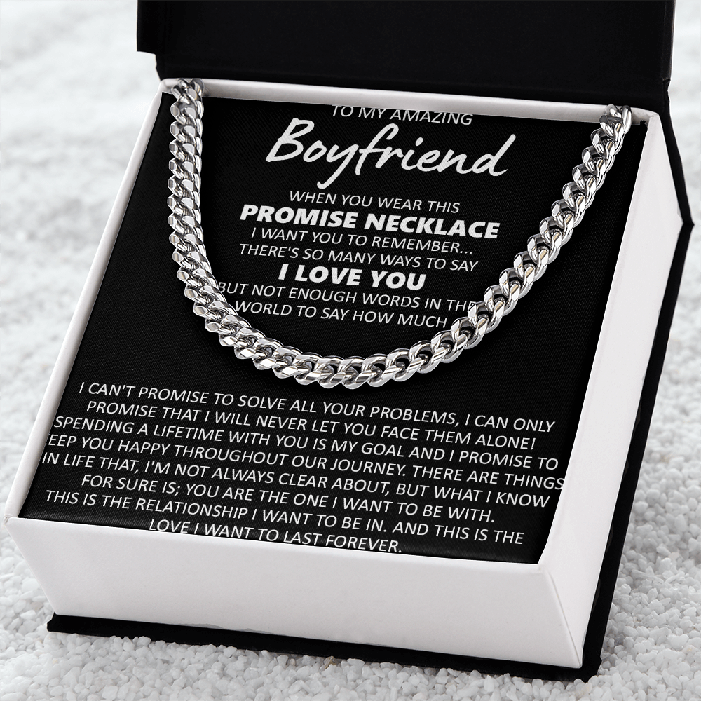 "You Are The One" Promise Necklace- Cuban link chain neacklace-"Never Face Them Alone" Promise Gift